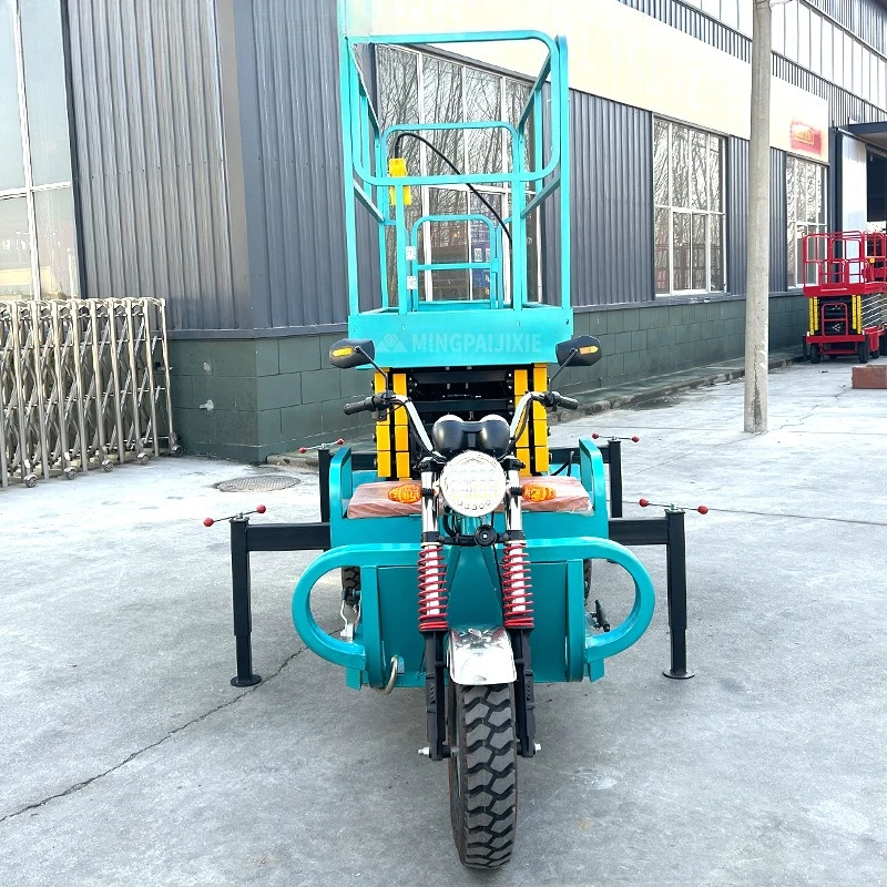 Vehicle scissor lift Electric hydraulic aerial work lifting car Three-wheel platform aerial work car