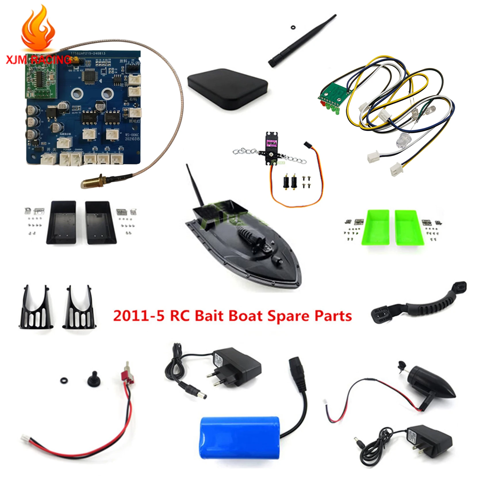 Spare Parts 7.4V 5200mah Battery/Handle boat Receiver Antenna motor and So on For 2011-5 Remote Control RC Fishing Bait Boat