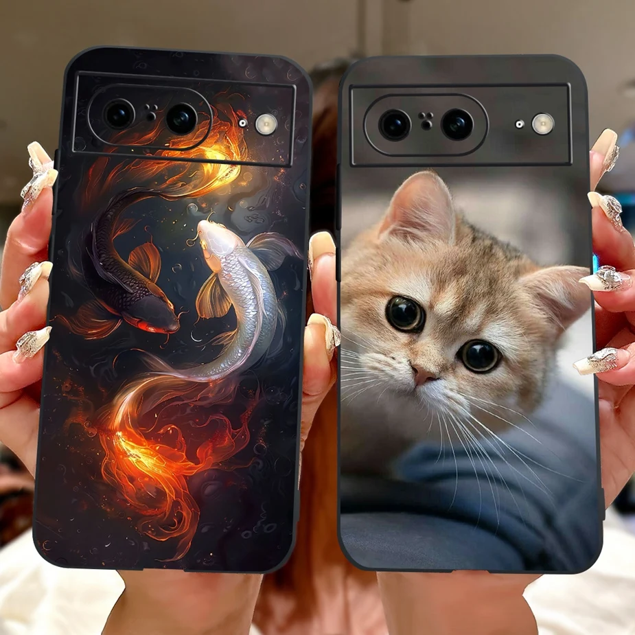 حافظة لهاتف جوجل بيكسل 8 برو Pixel8A غطاء مطلي على الموضة الفاخرة حافظة هاتف ناعمة من البولي يوريثان لهاتف جوجل بيكسل 8A Pixel8 Pro Fundas Coque
