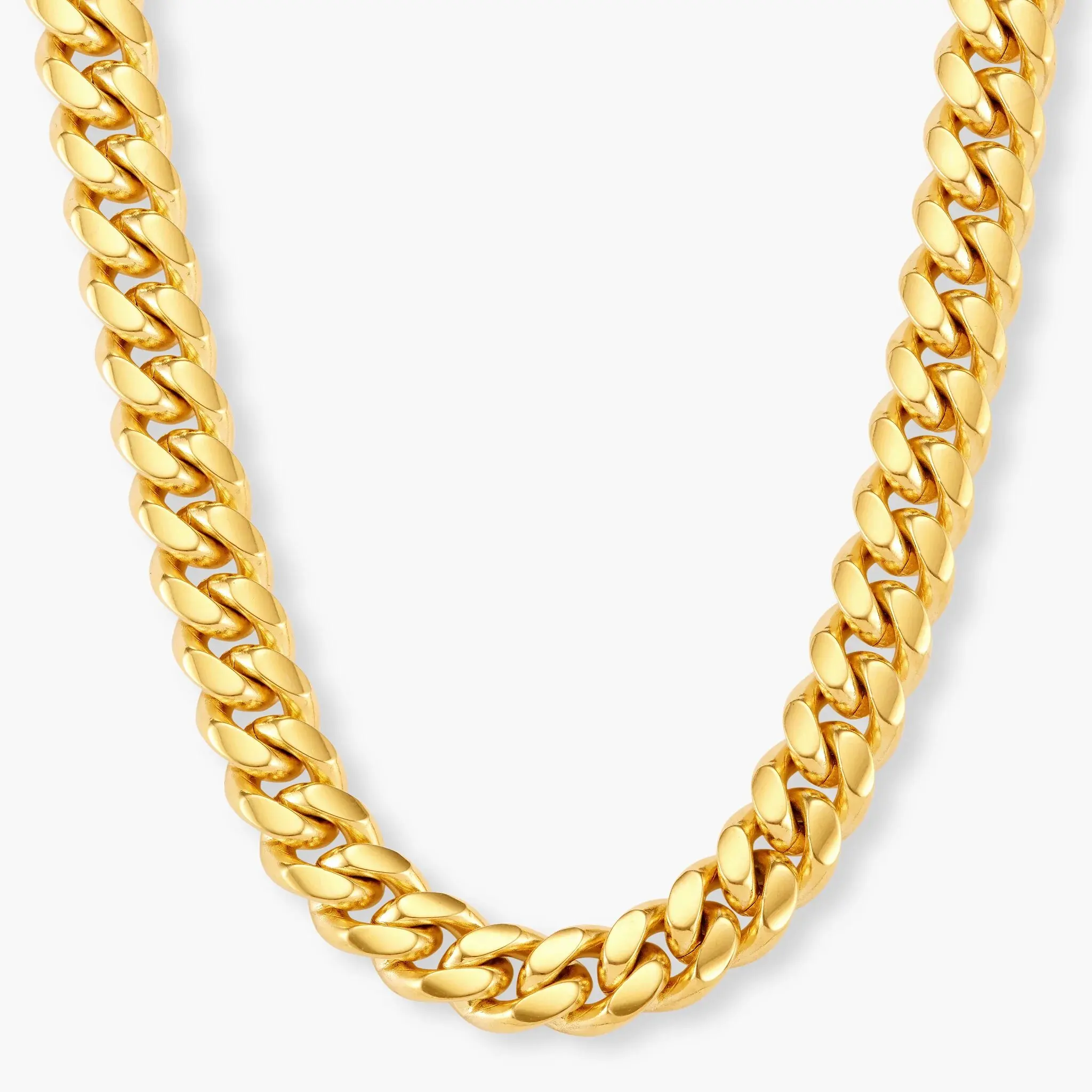 Free Custom Logo Stainless Steel Curb Cuban Link Chain Jewelry Cuban Necklace Men HipHop Miami Charm Luxury Necklace