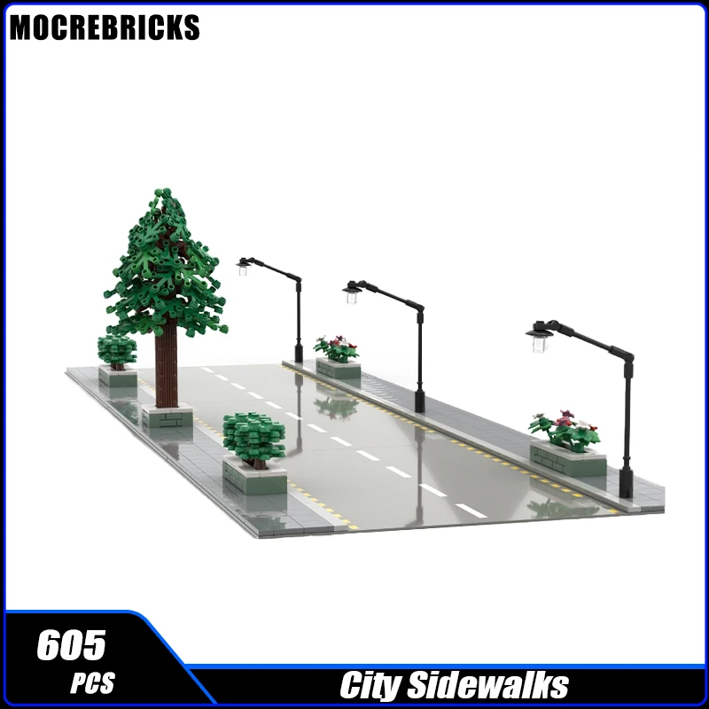 

Small City Streets Streetlights Sidewalks Building Modules Scene Building Blocks Assembly Models Brick Toys Children's Gifts