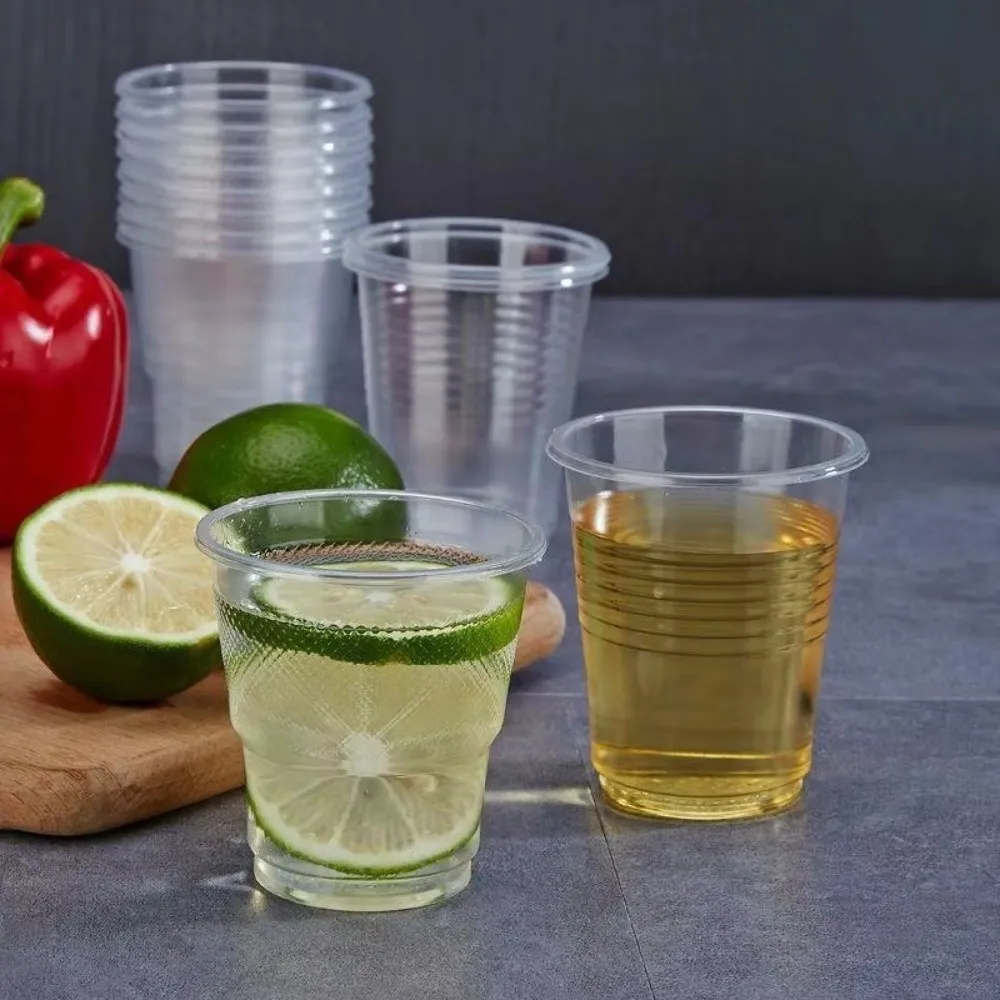 50Pcs 180ml Disposable Plastic Cups Food-grade PP Transparent Clear Plastic Cups Heat-resistant Tableware Cups Outdoor Picnic