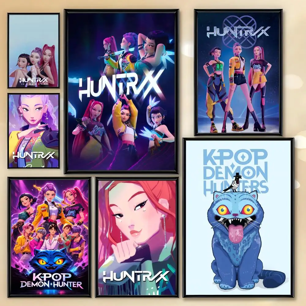 KPop Demon Hunters Poster HD Art Sticky Wall Room Decor Home Waterproof Home Living Bar Aesthetic Decoration