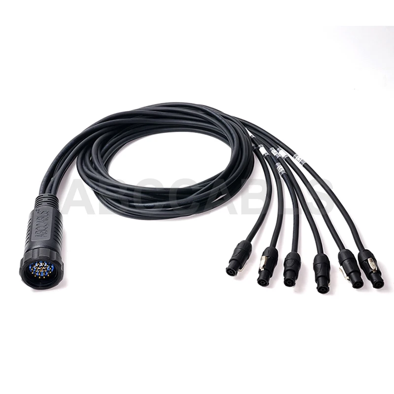 ABCCABLS 19 Pin Socapex To 6 Channel PowerCON TRUE1 Breakout Cable For Stage Lighting