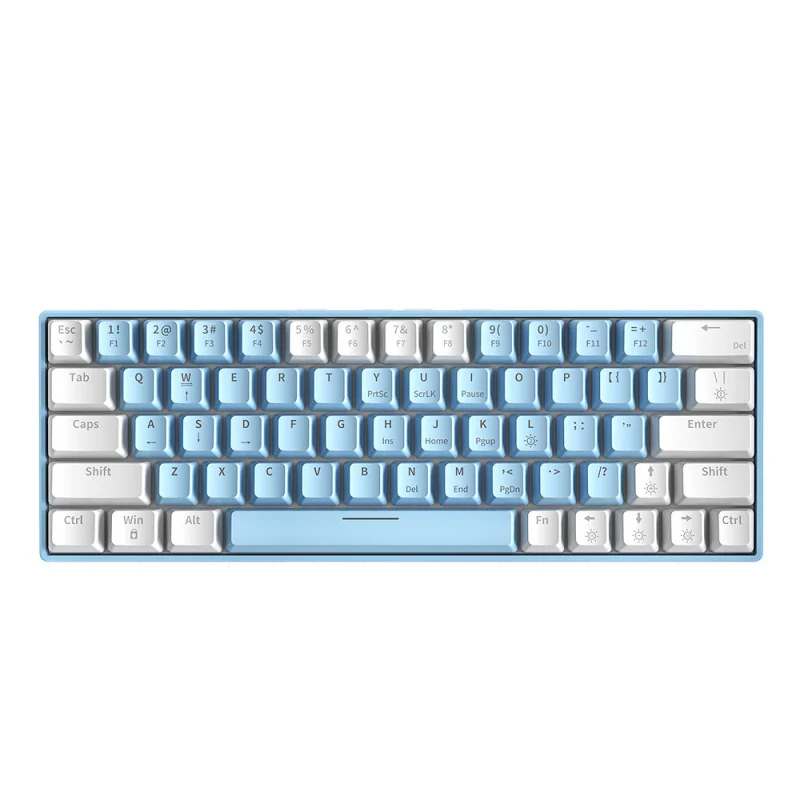 

Проводная механическая клавиатура T62 с возможностью горячей замены, портативная, компактная, игровая, с синими/красными переключателями, русская раскладка, RGB-подсветка