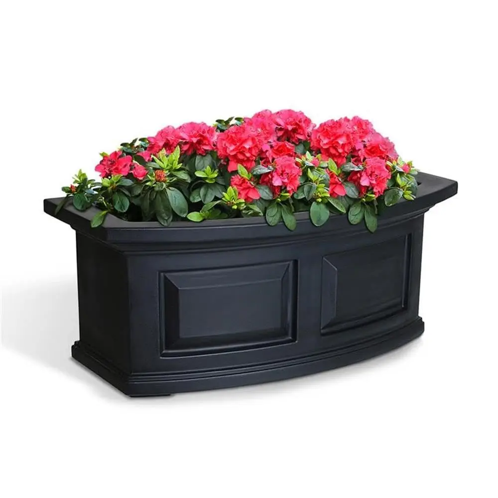 Modern 2ft Plastic Window Box, Black Finish, 10