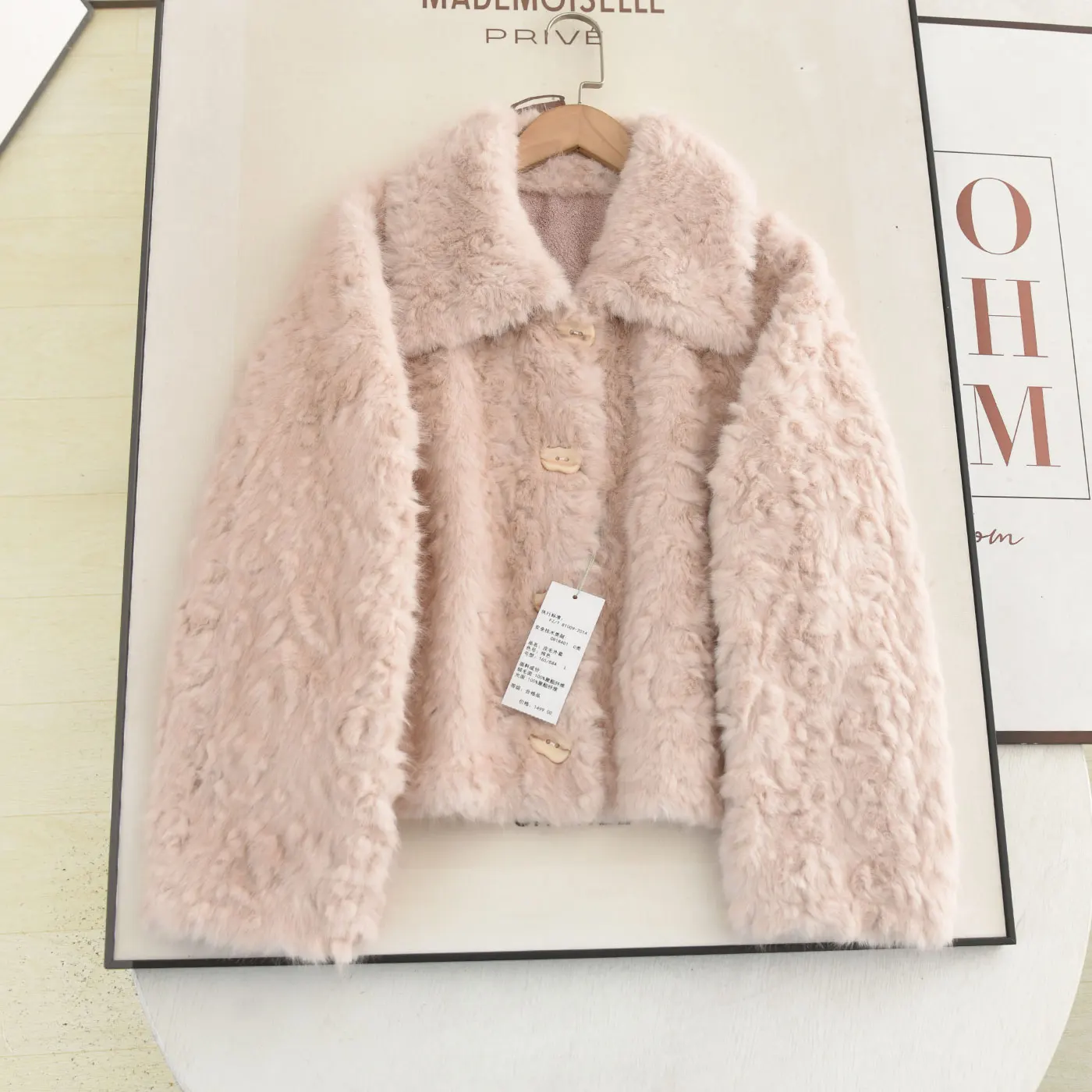 

Ele ort Fur Jaet, экологически чистое интегрированное пальто из синтетического меха ягненка, женская зимняя модная верхняя одежда, размер Sli Cact