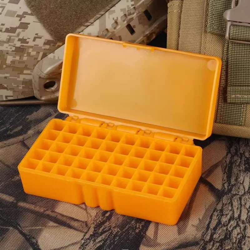 50/100 Rounds Tactical Bullet Box 9mm/.223/.38Super Pistol Rifle Ammo Carry Storage Box Flip-Top Bullets Case Hunting Accessory
