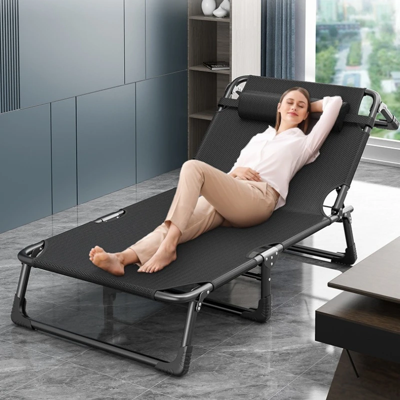 Multifunction Folding Bed Portable Office Nap Single Bed Lounge Chair Home Care Bed Folding Bed for Lunch Break in The Office