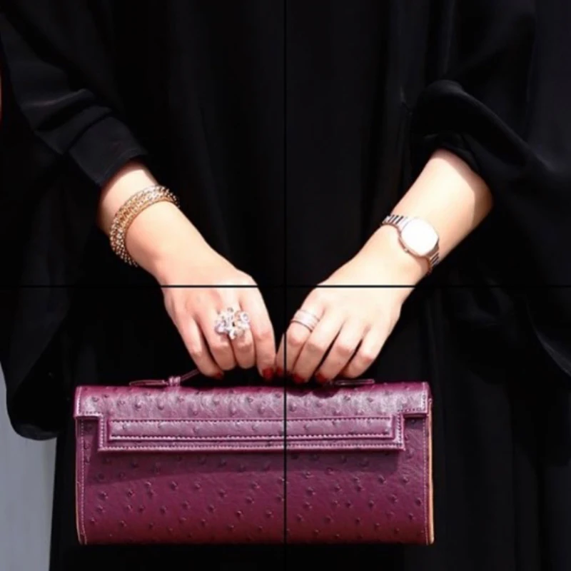 WGSTART 2026 New Custom Embossed Ostrich Pattern Clutch Bag,Luxury Designer Trendy PU Leather Women Party Tote Handbag Ins Style