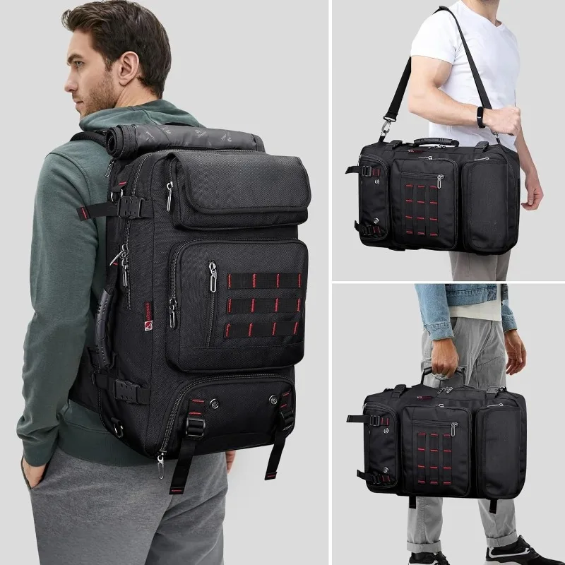 

Carry on Travel Backpack for Men Airline Approved Convertible Nylon Duffle Backpack Luggage Bag (B682 Black)