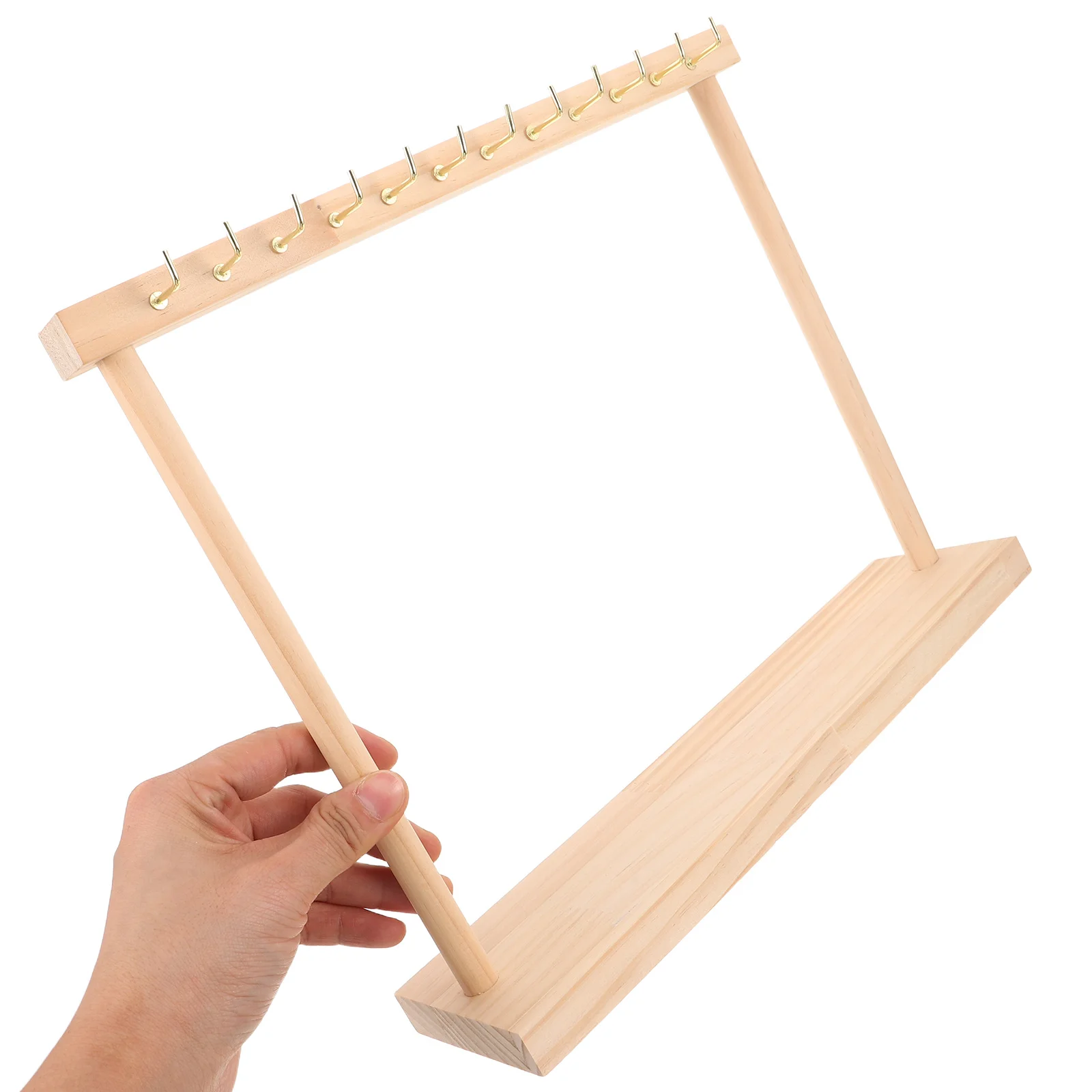

Necklace Display Stand 24-Hook Solid Wood Jewelry Holder Organizer Double-Sided Hanging Design Home Dresser Jewelry Storage Rack