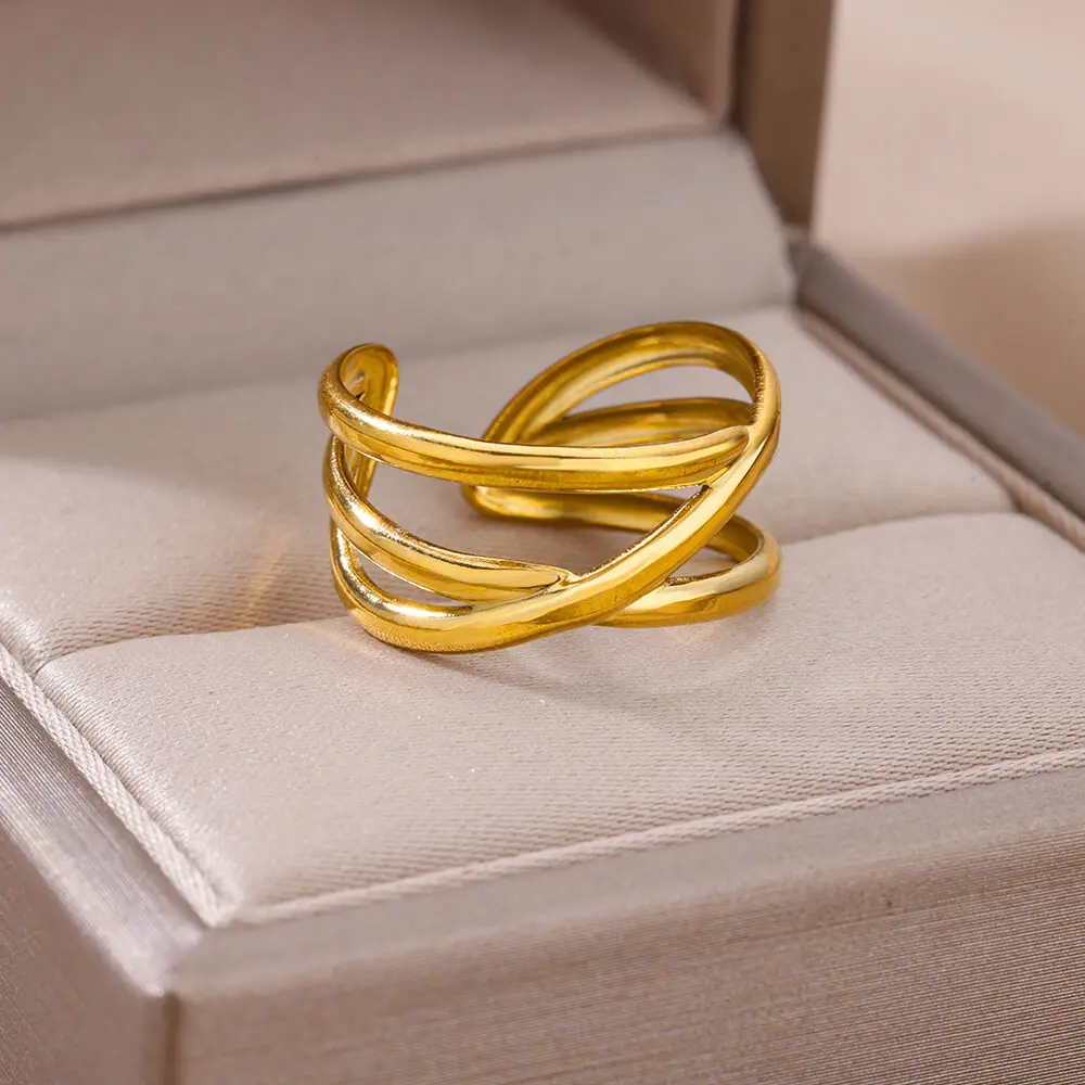 316L roestvrijstalen ringen voor vrouwen goudkleur nooit vervagen luxe klassieke ringen bruidspaar ringen sieraden gratis verzending