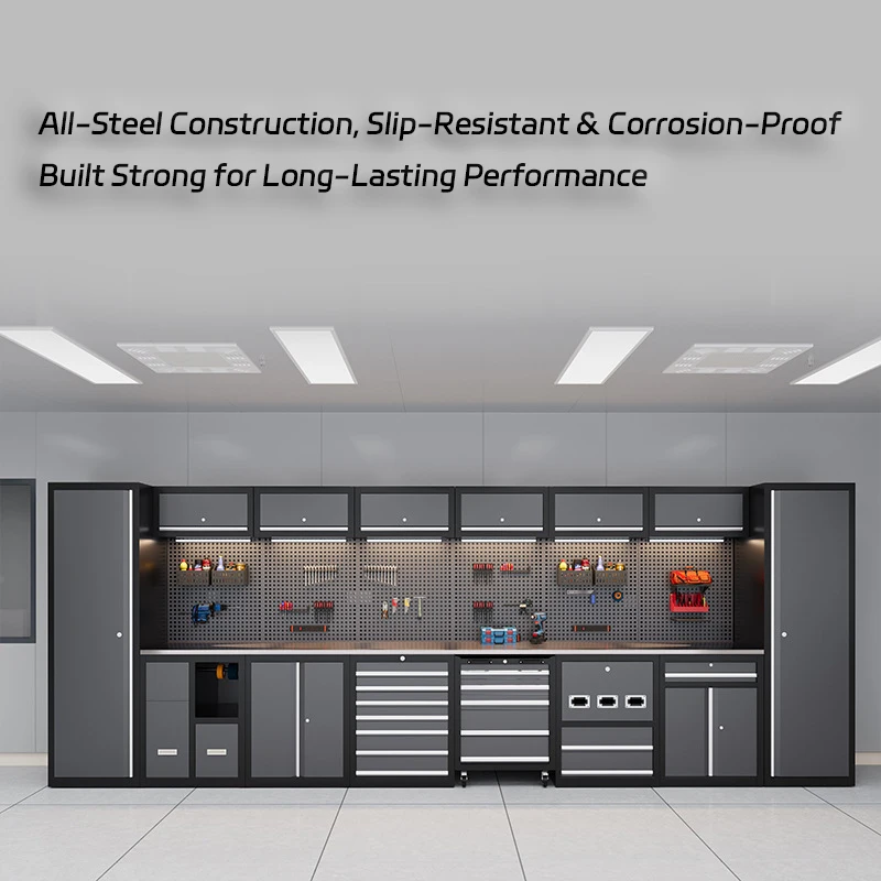 Modular Tool Cabinet with Workbench for DIY Garage Projects