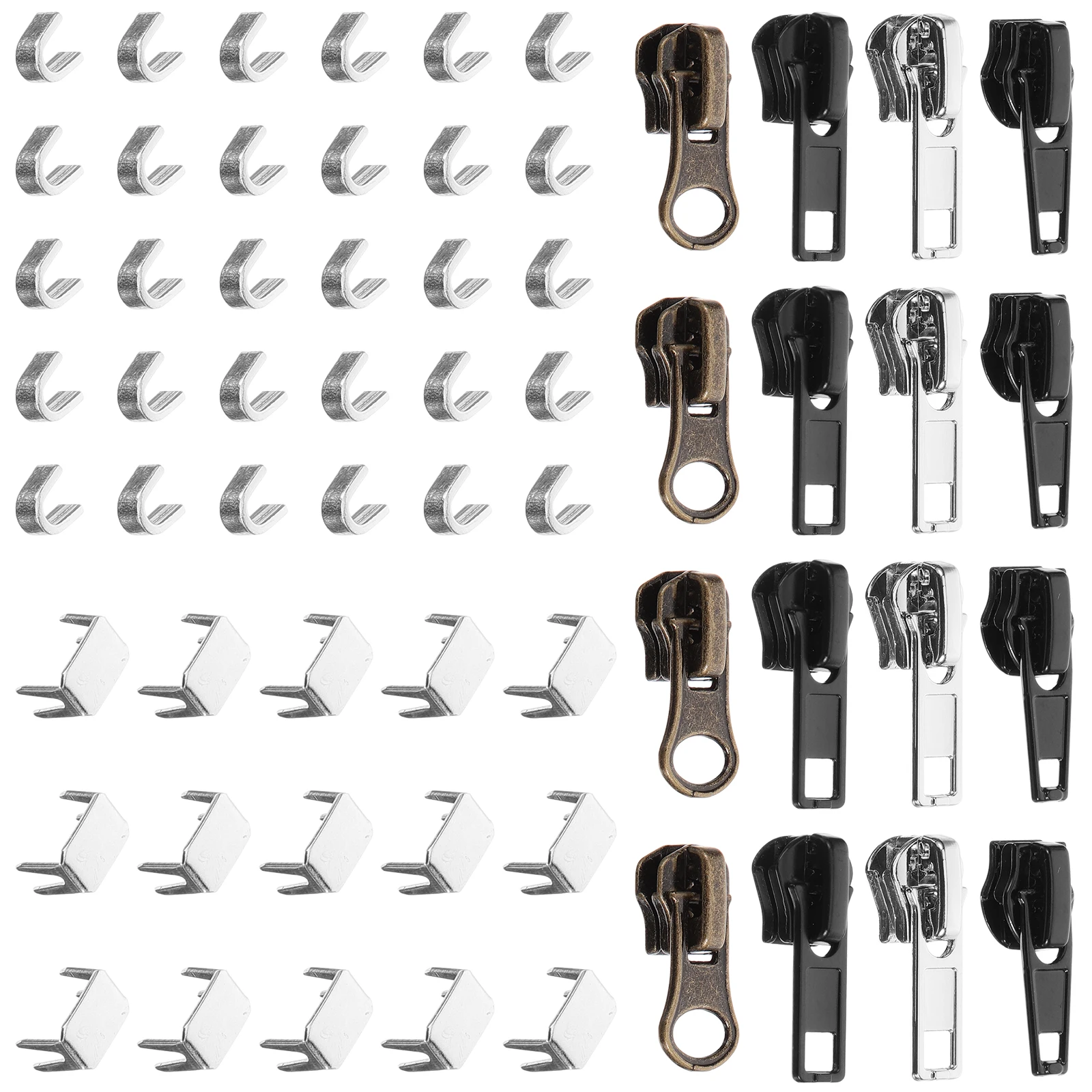 

1Set Zipper Repair Kit Metal Puller Replacement Sturdy Zipper Heads for Backpacks Travel Suitcases Coats Jackets Sportswear