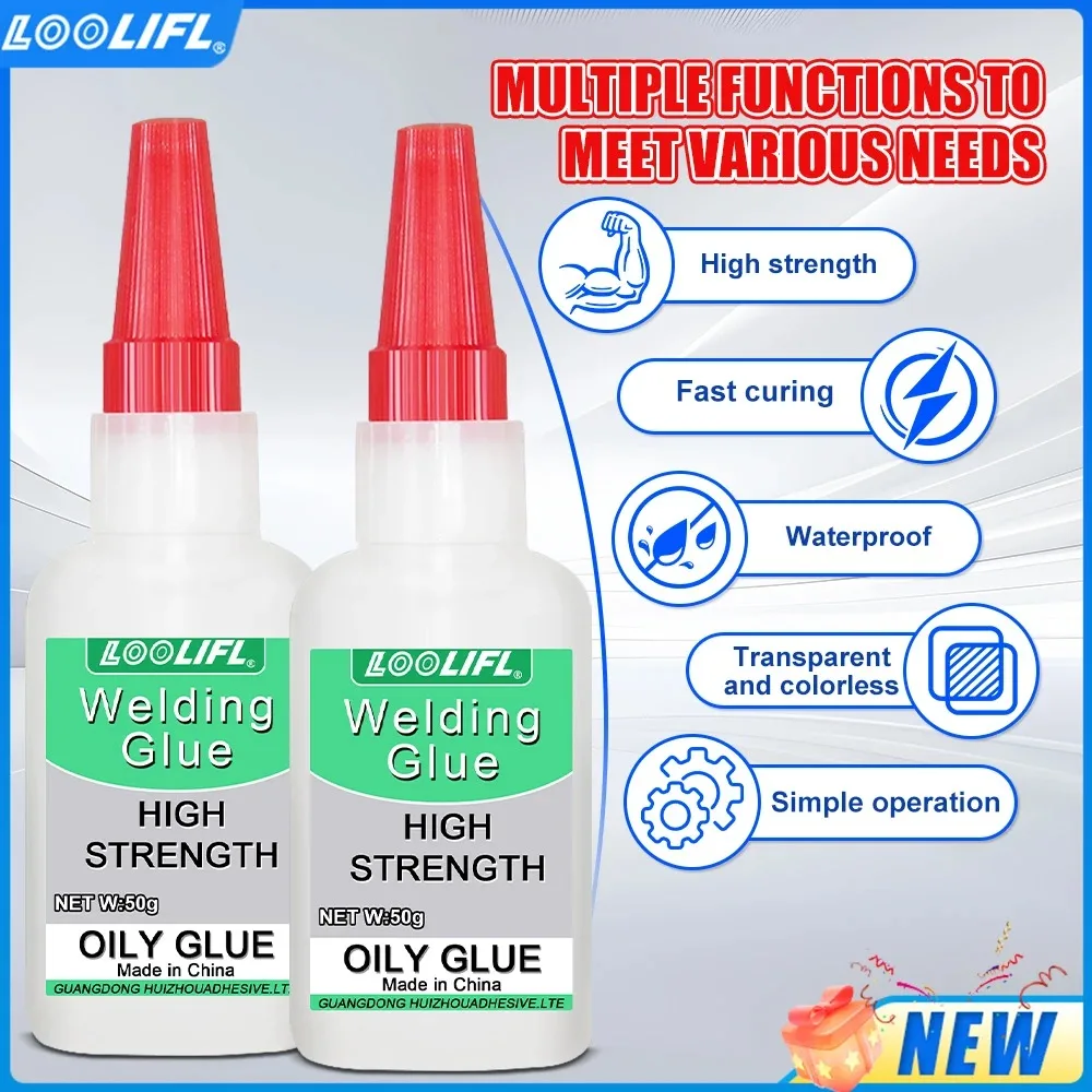 LOOLIFL-Super Fast Drying Glue - 15-second quick bonding, super glue, multi-purpose glue suitable for plastic/metal/wood/ceramics/glass, heavy-duty repair and welding