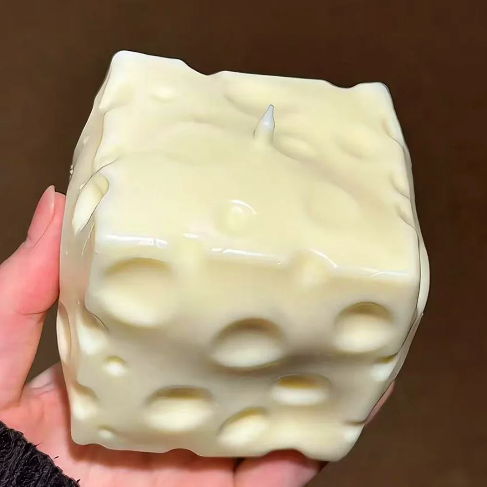 Juguete de Peluche Gigante en Forma de Queso, Juguete Antiestrés de Gran Tamaño, Bola de Peluche de Queso de Rebote Lento y Moldeable