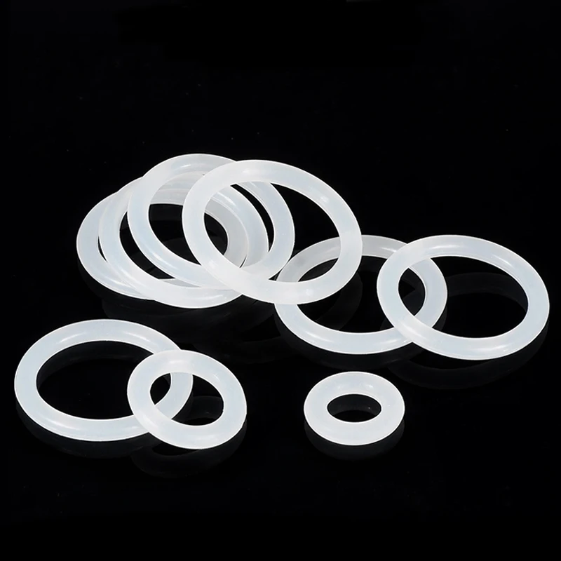 VMQ CS 2mm OD5-100mm Biały silikonowy pierścień uszczelniający Silikon spożywczy Kształt izolacji Uszczelniający pierścień silikonowy O-ring