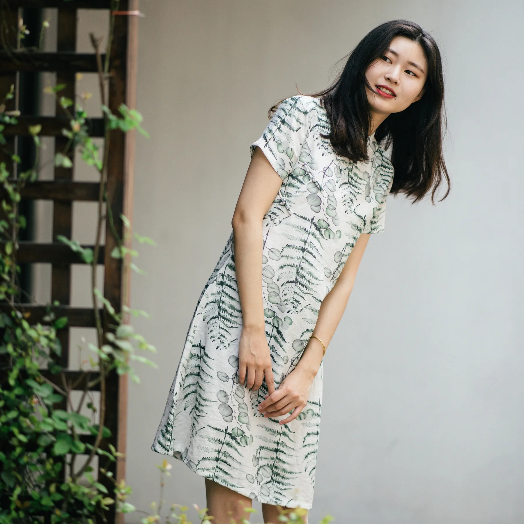 

Ultra-Thin Reformed Version Daisy Cotton Linen Materni Qipao Dr Flattering Loose Fit ort Sve Daily Wear 2020 Summer