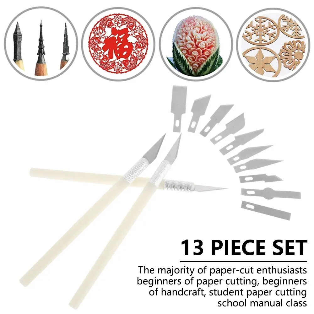 New 13pcs Precision Hobby Craft Cutter Set Utility Cutter Kit with 13 Refill Blades Craft Blades Set with Case Suitable for