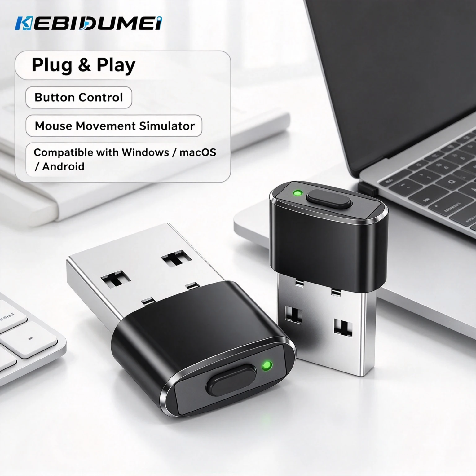 KEBIDUMEI Mini Mouse Jiggler Keeps Computer Awake ON/OFF Buttons Mouse Automatic  Mouse Moving Simulator For Keeping PC Awake