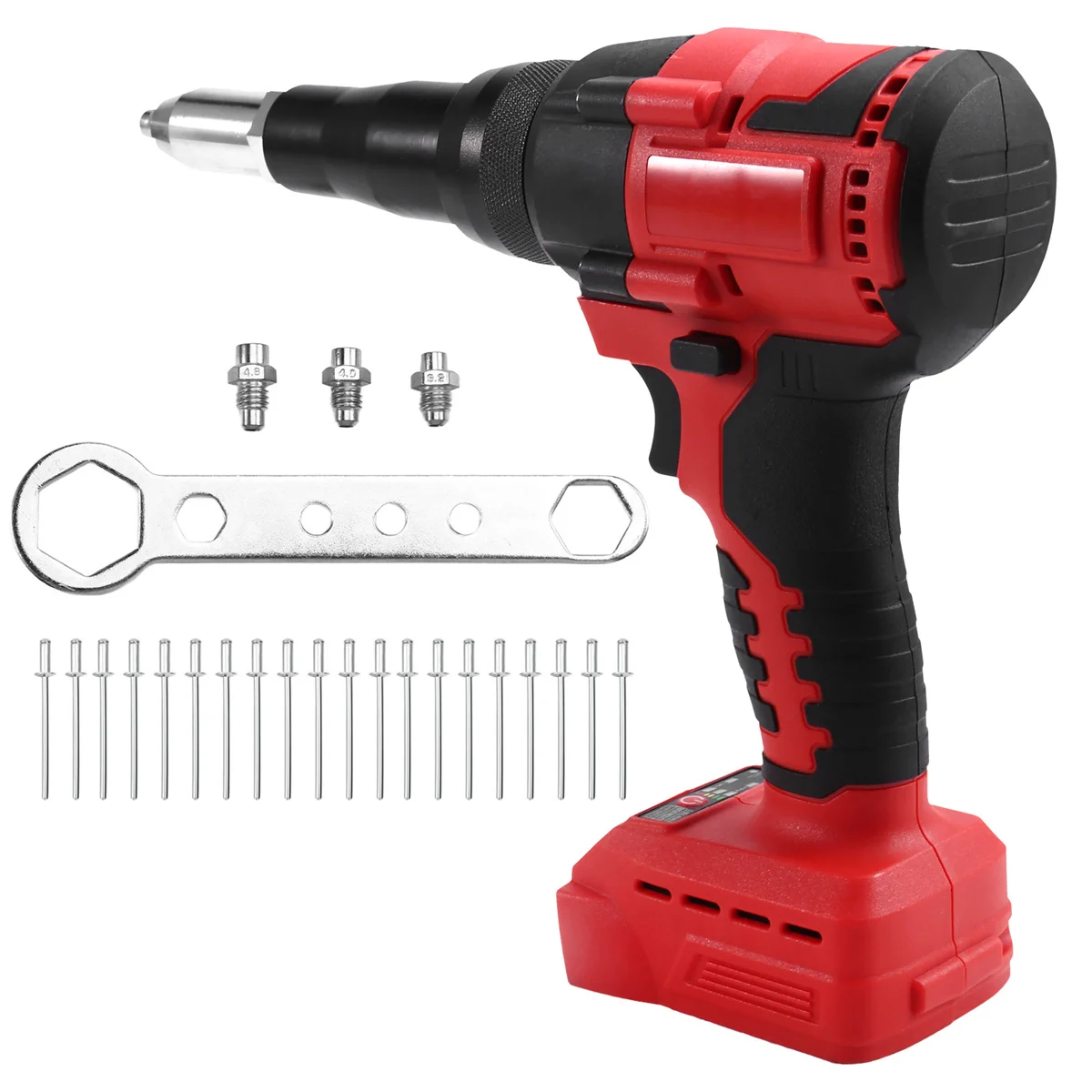 2025 Nuovo strumento di rivettatura automatico per dadi per rivetti da 4,8 mm senza spazzole per rivetti a batteria per batteria 18 V 20 V (senza batteria)