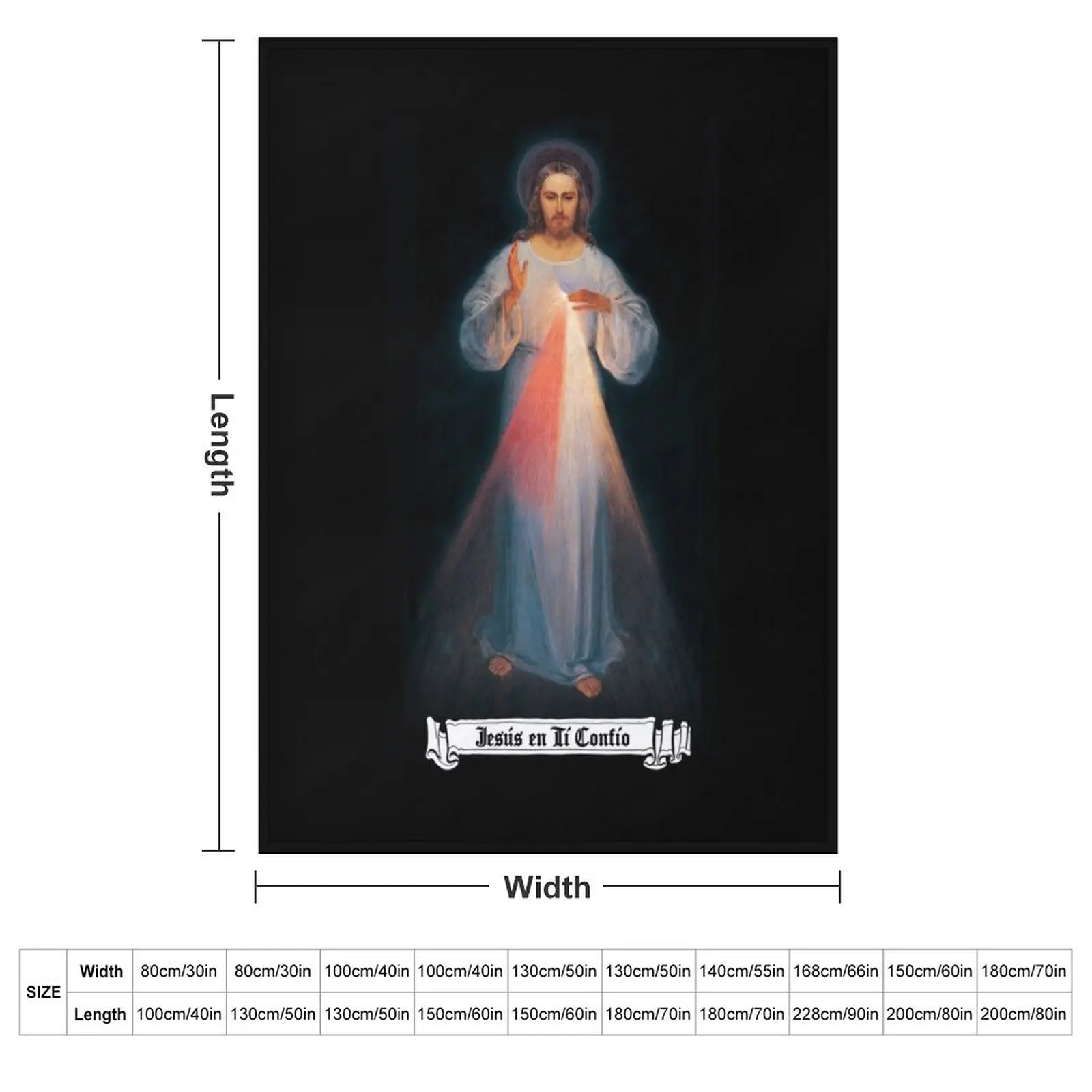Imagen de la Divina Misericordia, JES?oS EN T?- CONF?-O regalos cat?3licos y cristianos, Throw Blanket