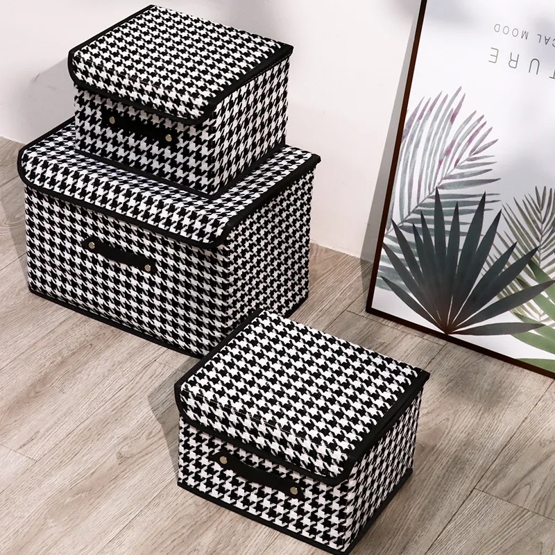 Fabric Clothing Storage Box, Foldable Storage Box, Household Wardrobe Storage Box, Covered Clothing Sorting Box, Toy Storage Bas