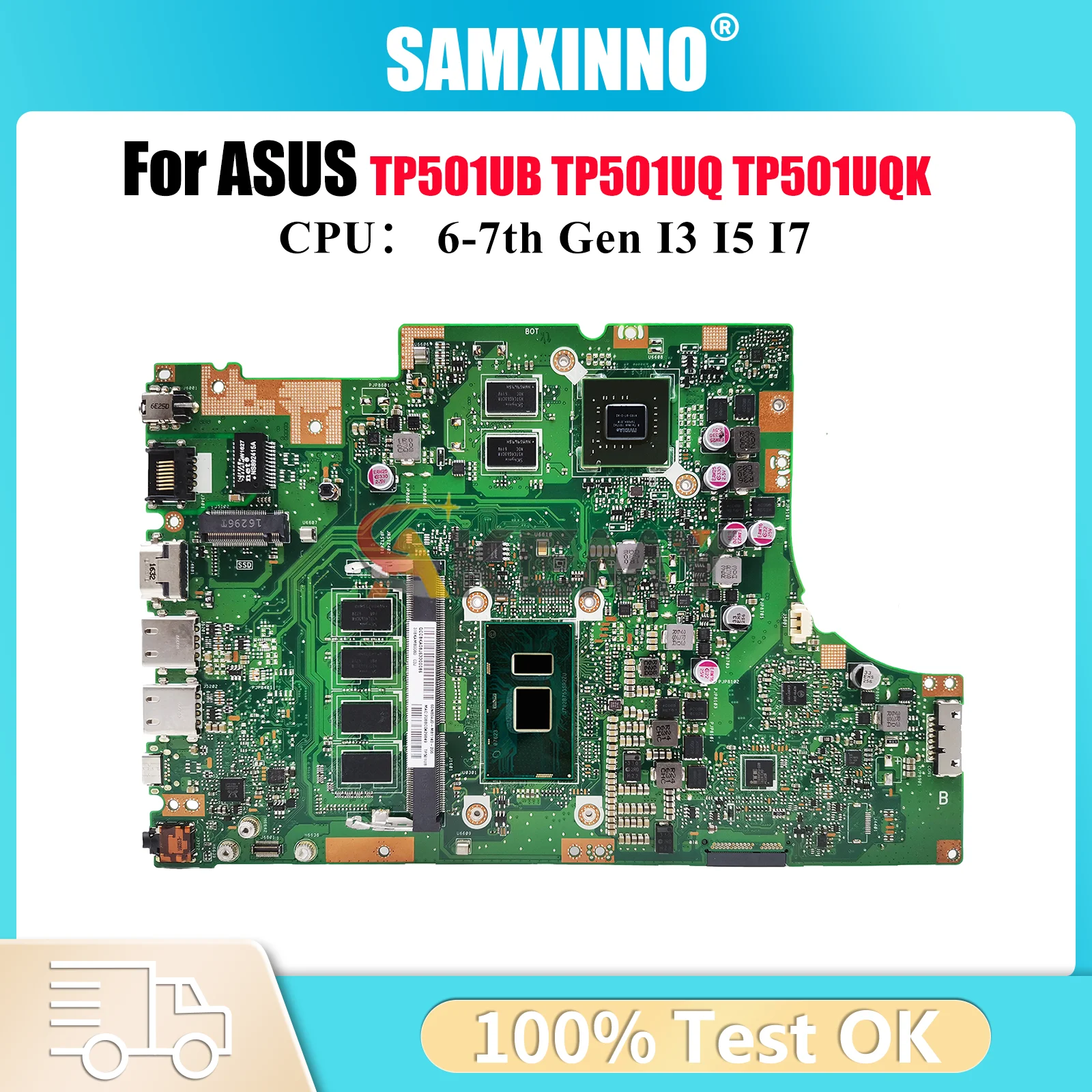 

TP501UB Материнская плата для ноутбука ASUS VivoBook Flip TP501UB TP501UQK TP501UQ TP501U Материнская плата с процессором I3 I5 I7 100% tests OK stk