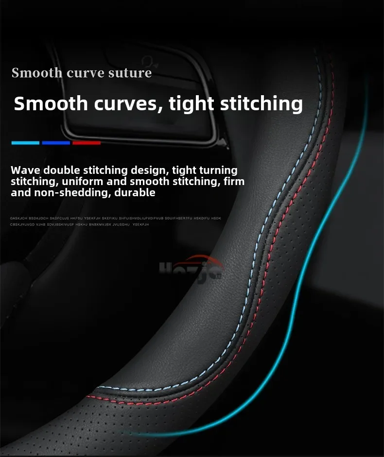 Atmungsaktiver Premium-Lenkradbezug aus Nappa-Leder für BMW 3er, 5er, 4er, 7er, X3, X5, X7, X6, G06, 426, iX (iX I20) – Detail 9