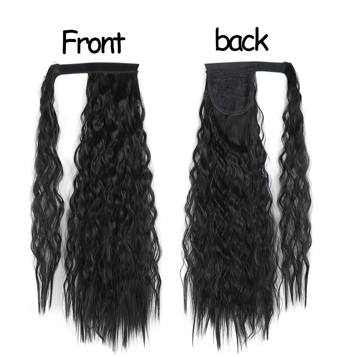 22inch Corn Wave Ponytail Extension Clip in Long Wavy Curly Wrap Around Pony Tail Heat Resistant Synthetic Hairpiece for Women