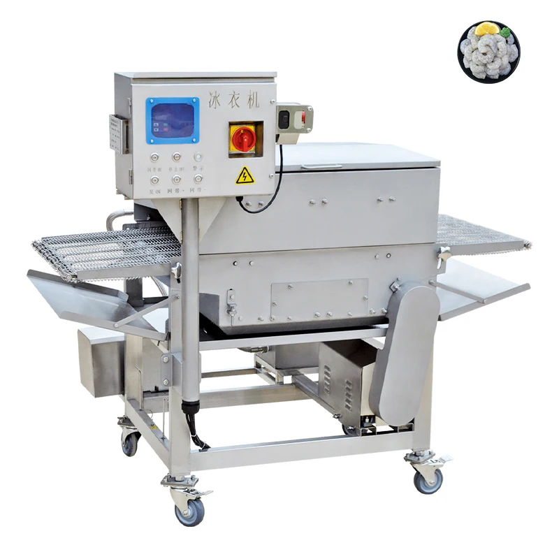 Ice Glazing Machine Automatic Coating Equipment For Frozen Fish Meat Processing Production Line
