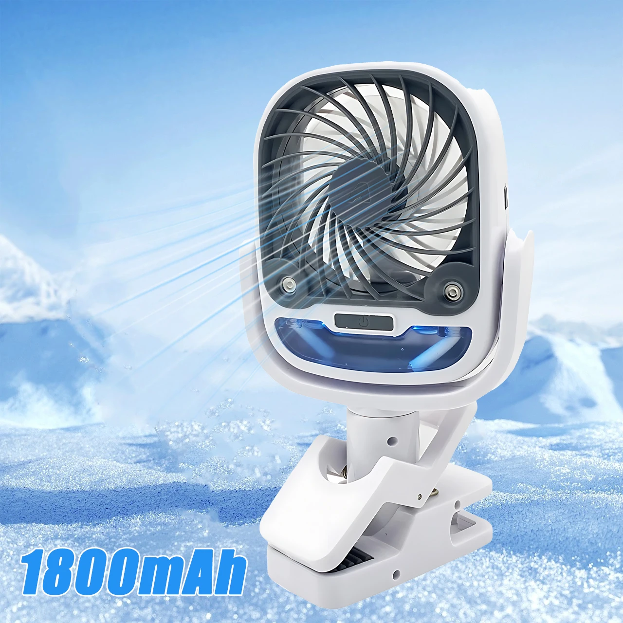 1800 MAh Portable USB Charging Desktop Cooling Fan  3 Speed Small Fan  Great Stroller Fan  Personal Evaporative Air Cooler