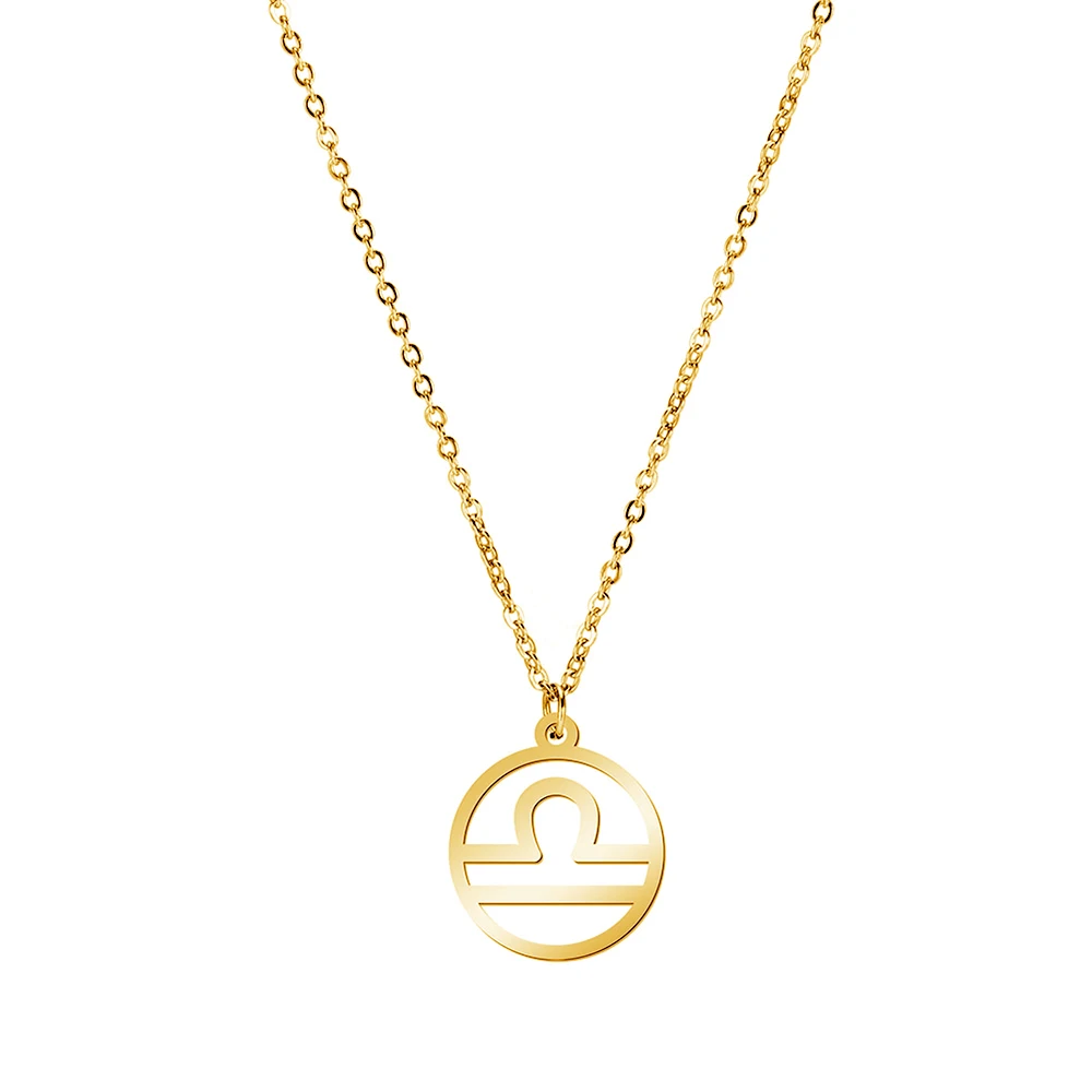Edelstahl Hohl-out Stern Sternzeichen Halskette 12-Konstellation Anhänger Halskette Frauen Kette Halsband Männer Schmuck Geschenke – Detail 16