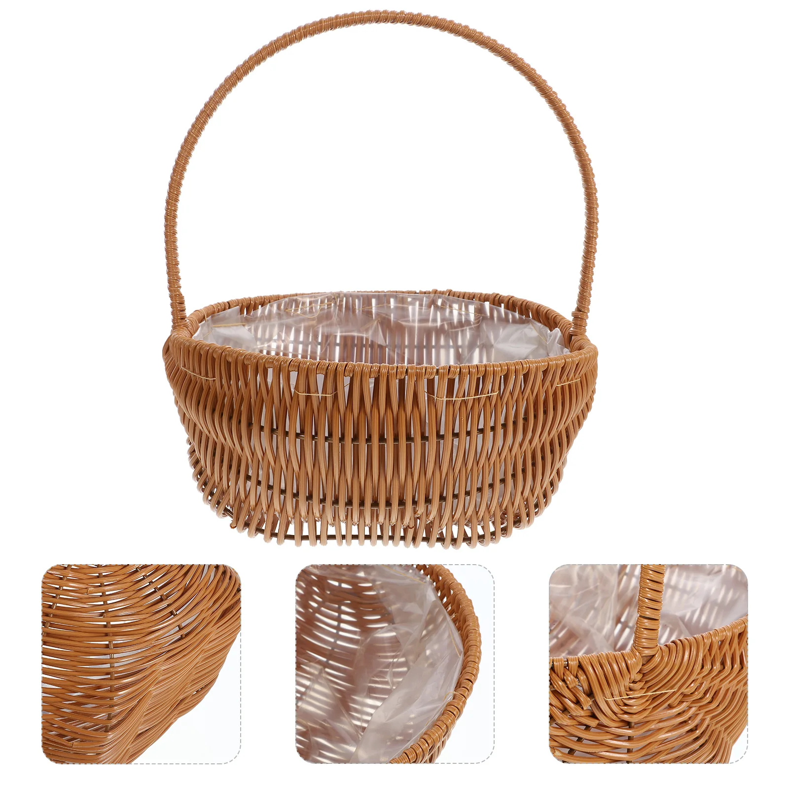 

Woven Flower Girl Wedding Decorative Storage Craft Basket Gift Wrapping Flower Arrangement Holder Outdoor Indoor