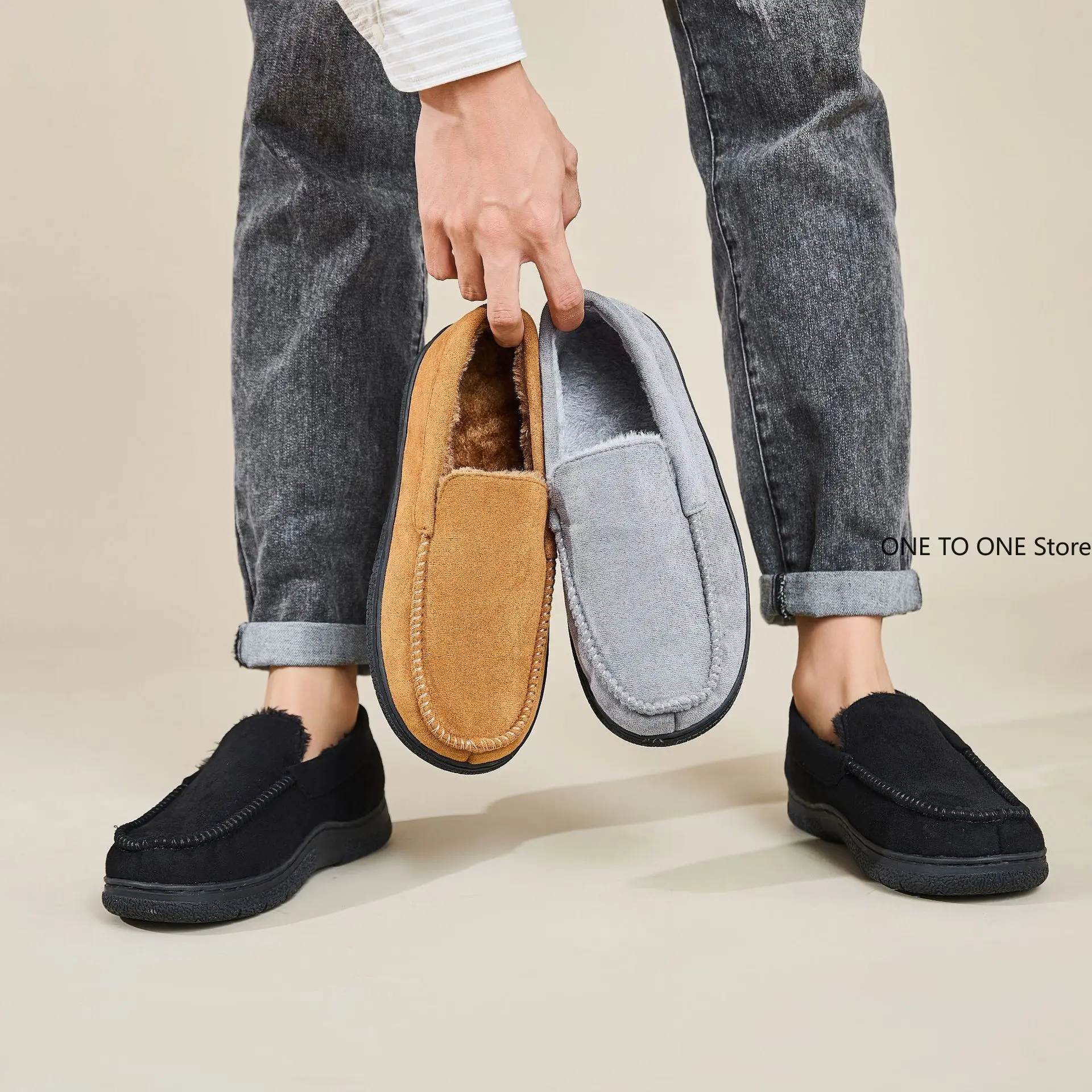 شبشب رجالي رقيق دافئ بدون كعب النعال مغلق الظهر شباشب غرفة النوم عدم الانزلاق أحذية المنزل للأحذية الداخلية في الهواء الطلق بالجملة