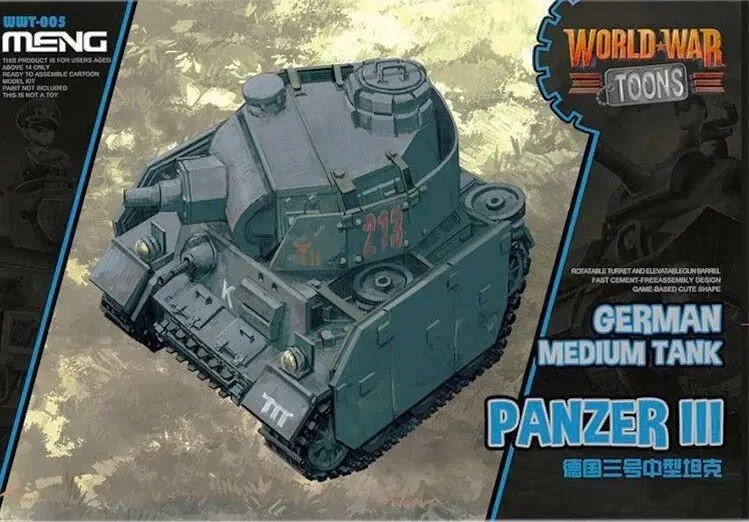 Meng Model WWT-005 German Medium Tank Panzer III (Q Edition) World War Toons