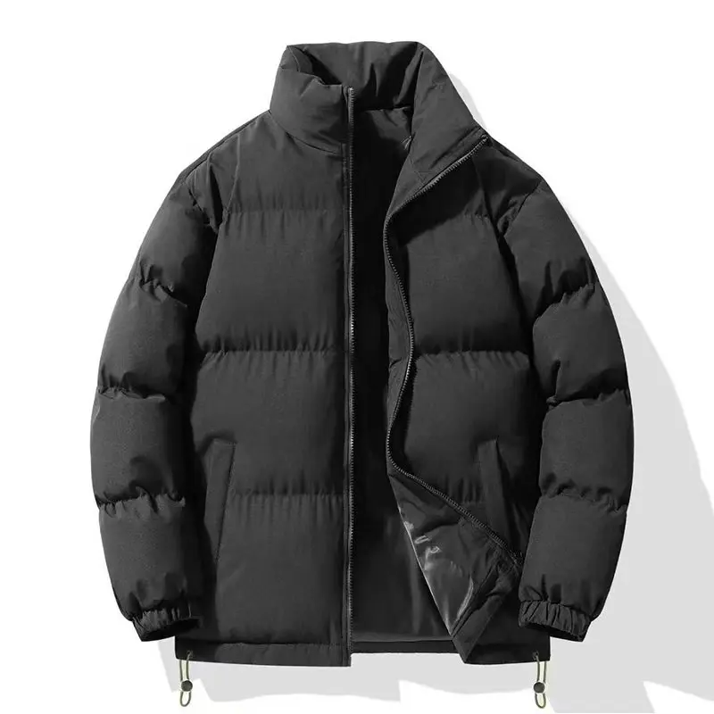 سترة مبطنة بياقة واقفة للخريف والشتاء، معطف دافئ سميك فضفاض متعدد الألوان، بسيط متعدد الاستخدامات ومقاوم للبرد للتنحيف للجنسين للتنقل اليومي في الشارع معطف قطني أنيق #1