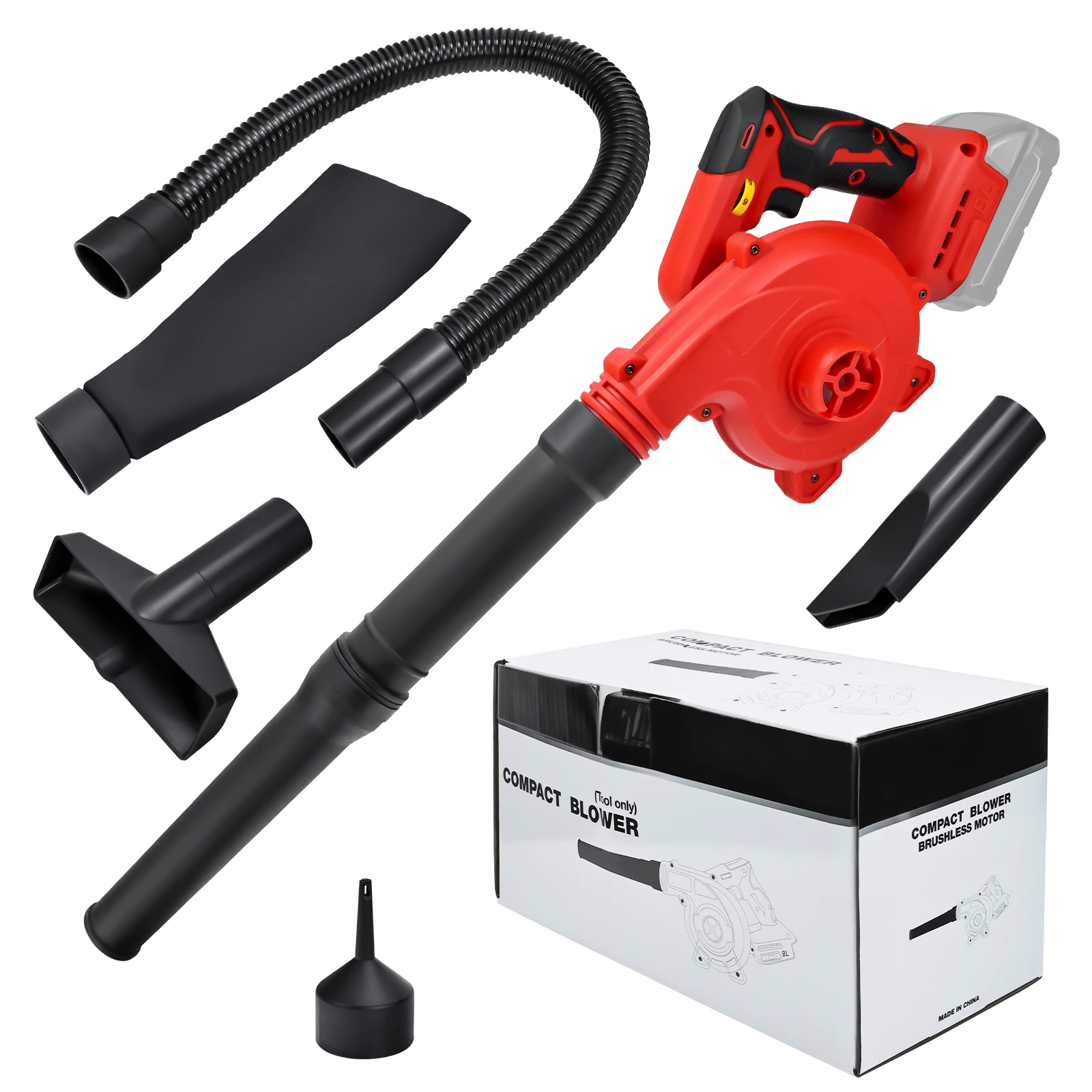 Brushless Cordless Leaf Blower for Milwaukee 18V Battery 6 Variable Speed Up to 180MPH 2-in-1 Air Blower and Vacuum (No Battery)