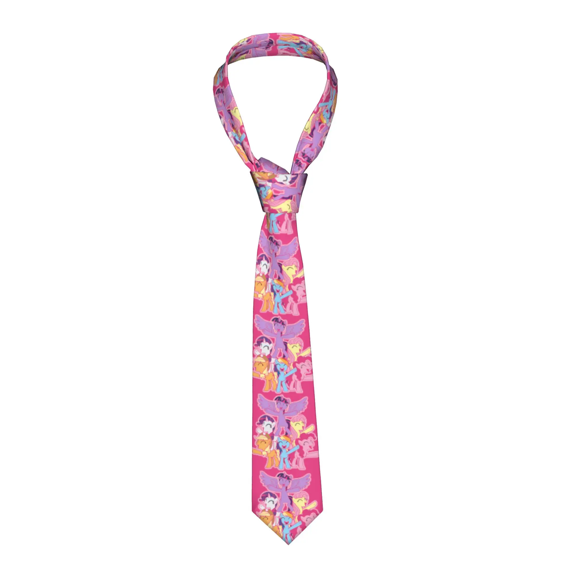Necktie MLP Mane Unisex Fashion Polyester 8 cm Wide Neck Tie Ponies friendship is magic for Mens Accessories Cravat Wedding Gift