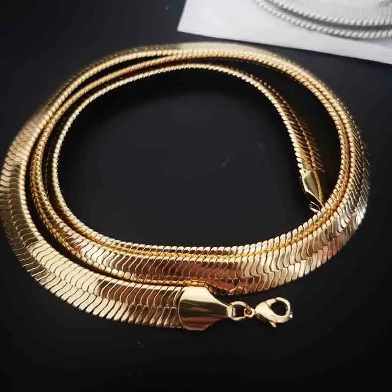 Hot Selling Breadth IP Electroplated Fishbone Chain For Women Men\'s Hip Hop Necklaces Fish Snake Bone Keel Jewelry