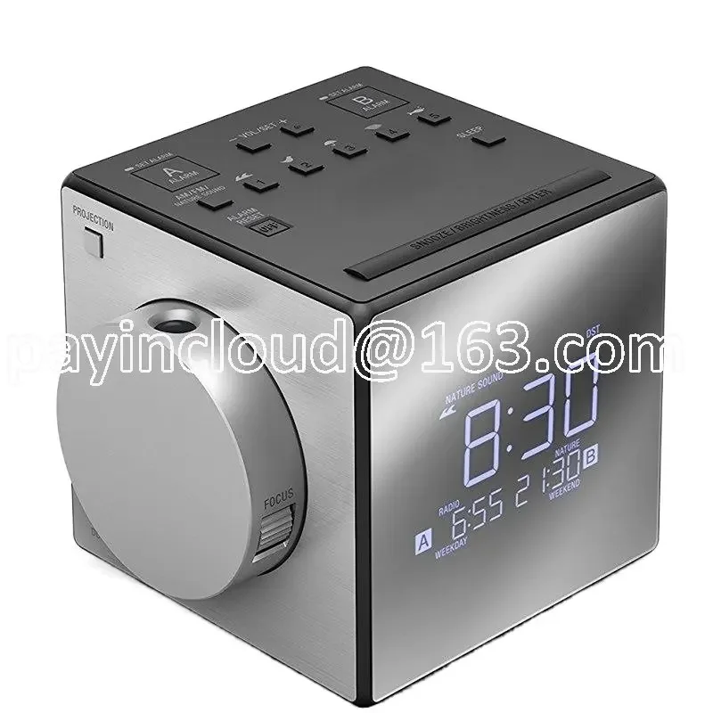 ICF-C1PJ Projection Clock Radio Electronic Clock Glass Desktop Alarm Clock