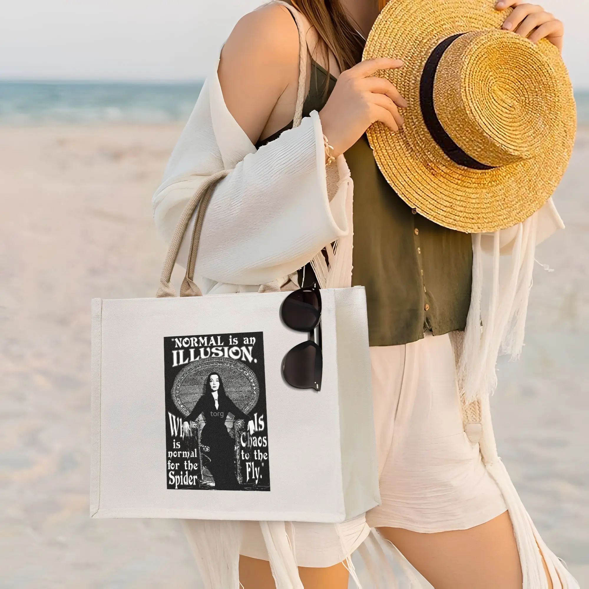 

Сумки для покупок Morticia Addams, холщовая сумка-тоут, складная сумка-тоут для девочек, дорожная сумка через плечо