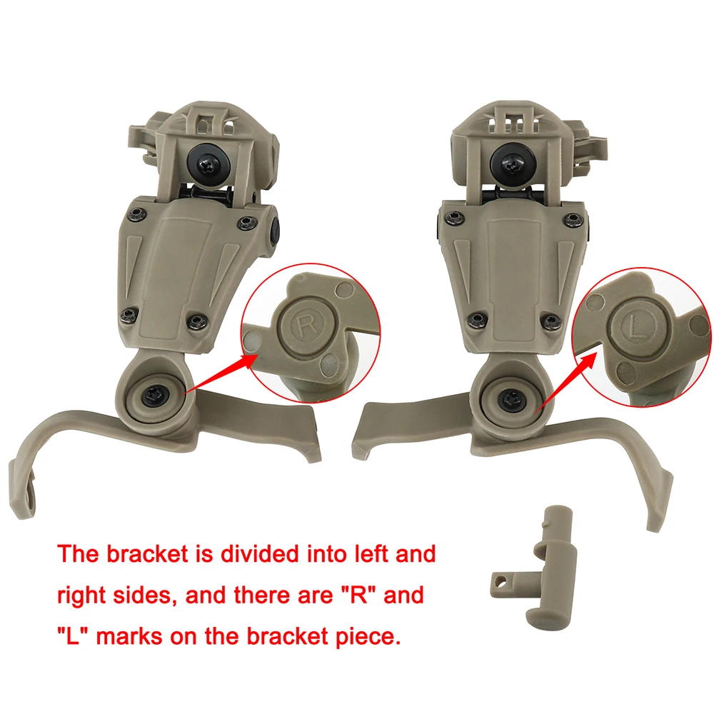 Tactical Headset Helmet Mount Kit ARC Rail Adapter for EARMOR M31-Mark3/M32-Mark3/M31X/M32X Military Headset electronic shooting
