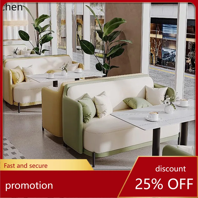 

HXL Furniture Combination Cafe Booth Milk Tea Commercial Dining Reception Soft Seat Sofa