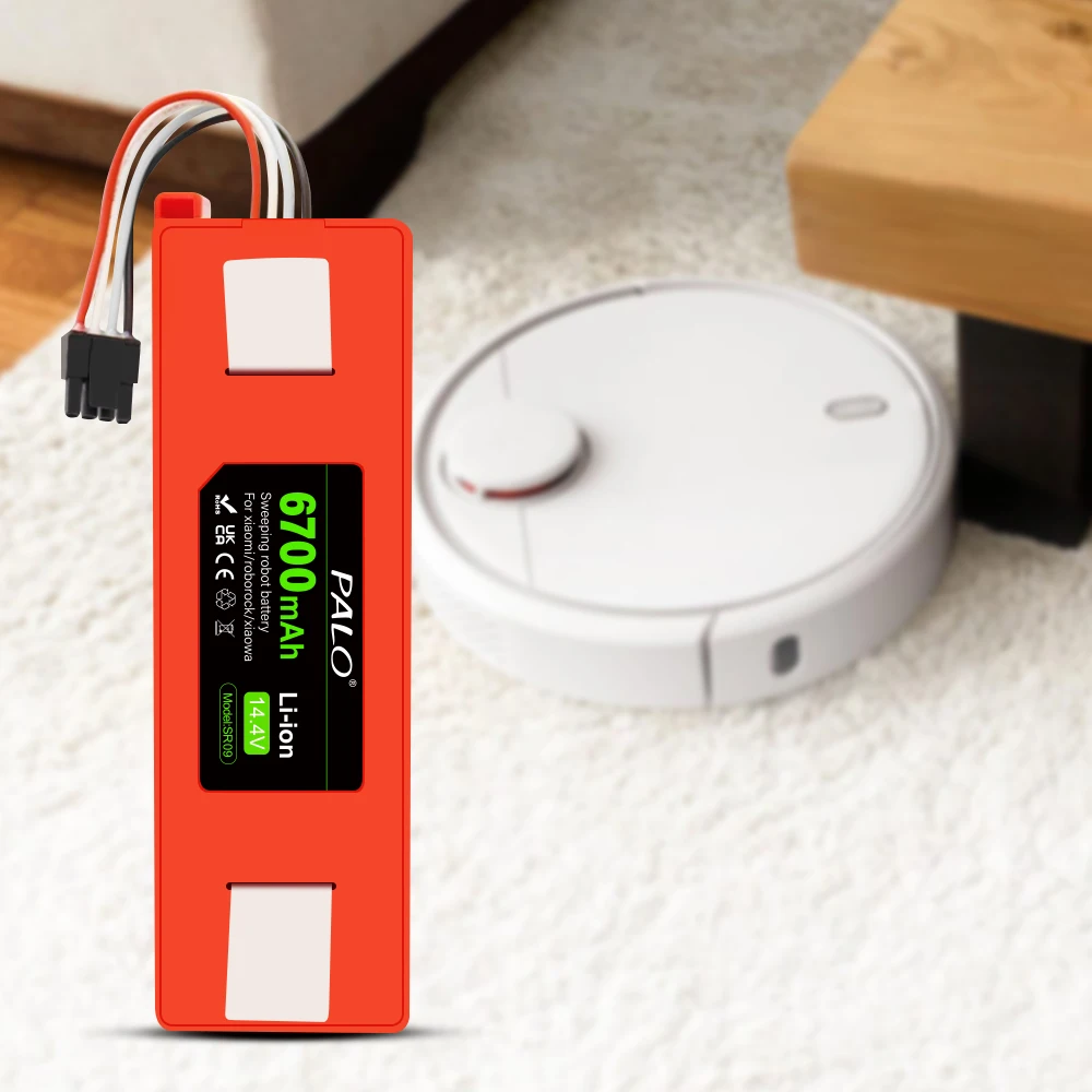 14.4V 6700mAh Robotic Vacuum Cleaner Replacement Battery For Xiaomi Roborock S55 S60 S65 S50 S51 S5 MAX S6 Parts BRR-2P4S-5200S