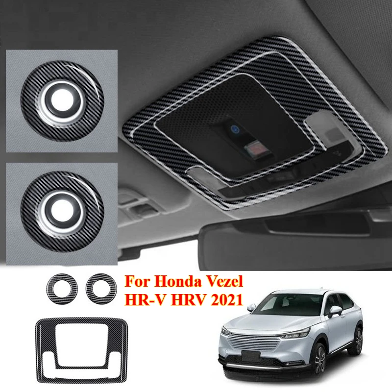 

Автомобильная глянцевая черная внутренняя передняя лампа для чтения, накладка на лампу, наклейка для Honda Vezel HR-V HRV 2021 2022