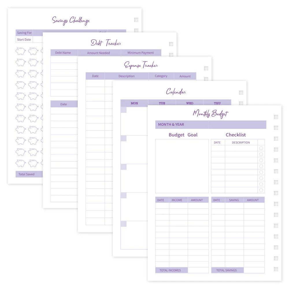 53 sheets Purple Budget Planner With Monthly Bill Organizer Hardcover Budget Book For Savings Debt Expense Tracking  Notebook