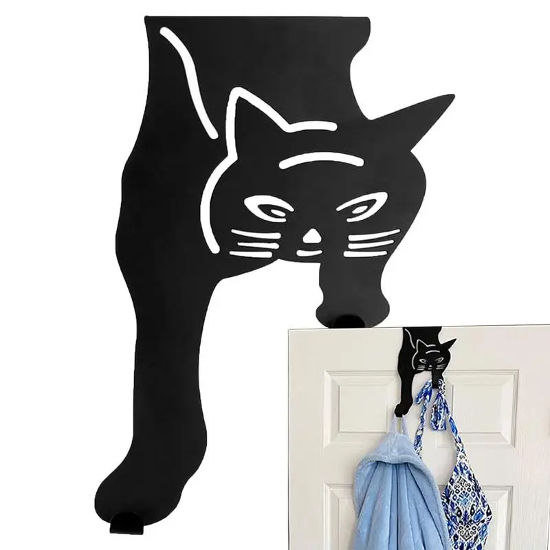 

Cat over Door Hooksmetal Door Hooks for Hang Clothes Long Hook Coat Bag Hat Robe Hanging Holder for Bathroom Living Room Clothes