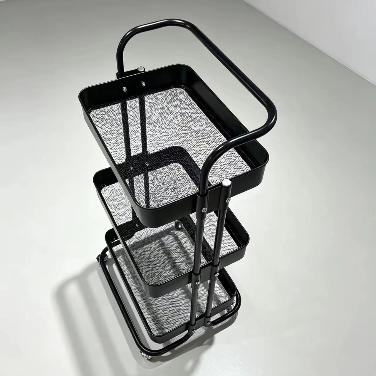 Stainless Steel Utility Cart With Hanging Baskets Large Capacity, Custom Color Salon/Studio Rolling Trolley